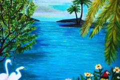 Caribbean-paradise.-Oil-on-canvas-36-x-36-in